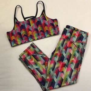 Fabletics leggings sports bra yoga outfit set